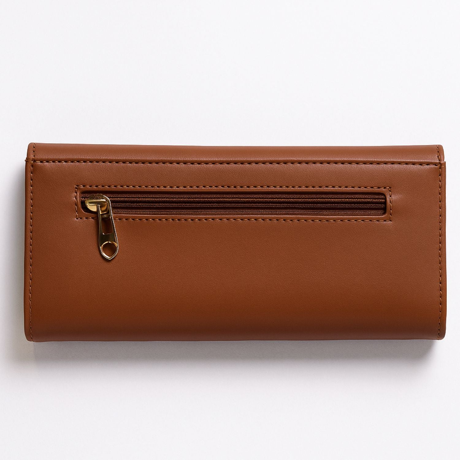 Sage Sleek Clutch with Gold Accent Bar – Minimalist Elegance