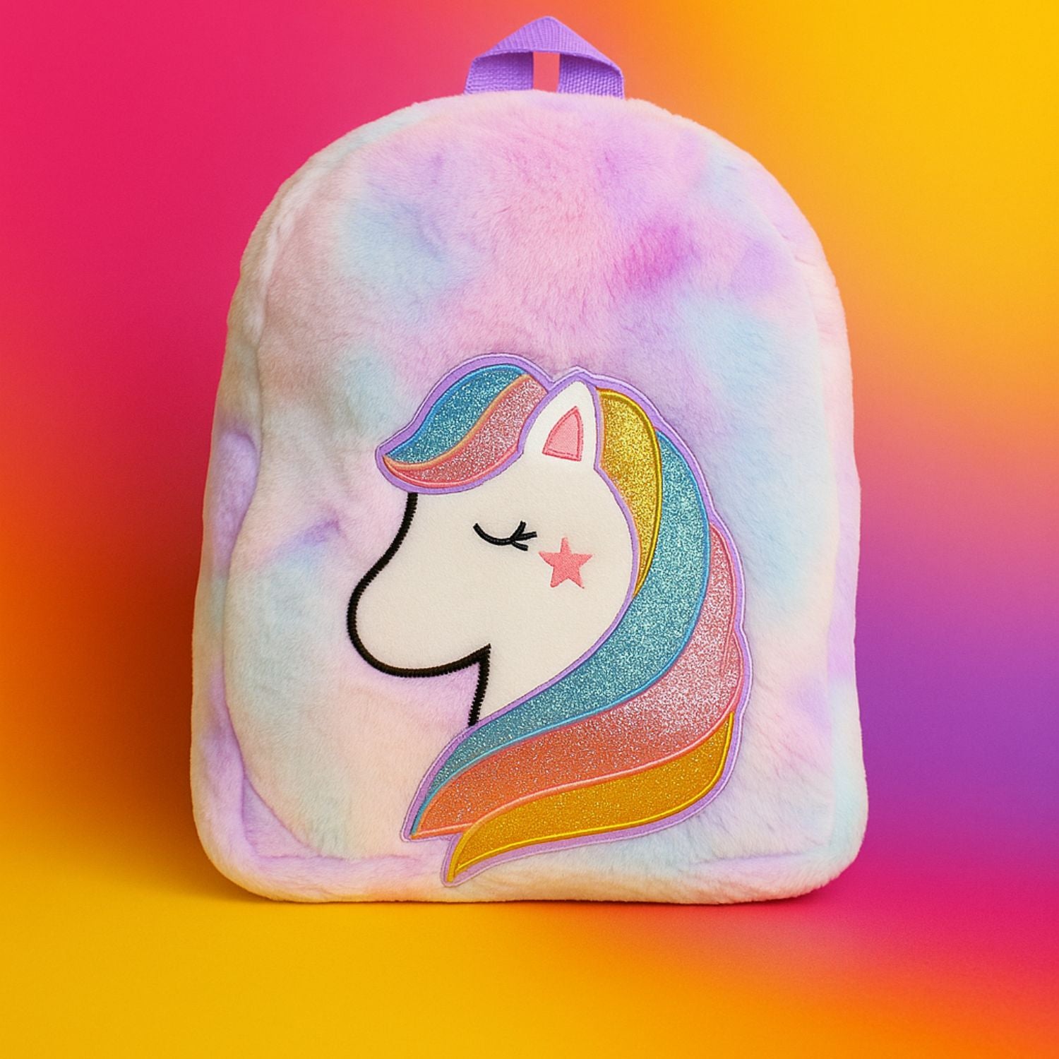 Magical Unicorn Plush Backpack – Rainbow Pastel Edition
