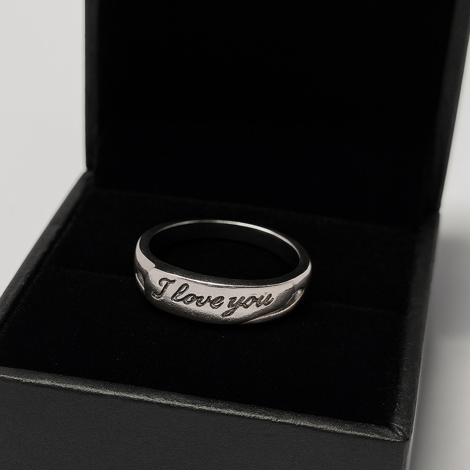 Couple Rings — “I Love You / 1314” Engraved Silver-Tone Pair
