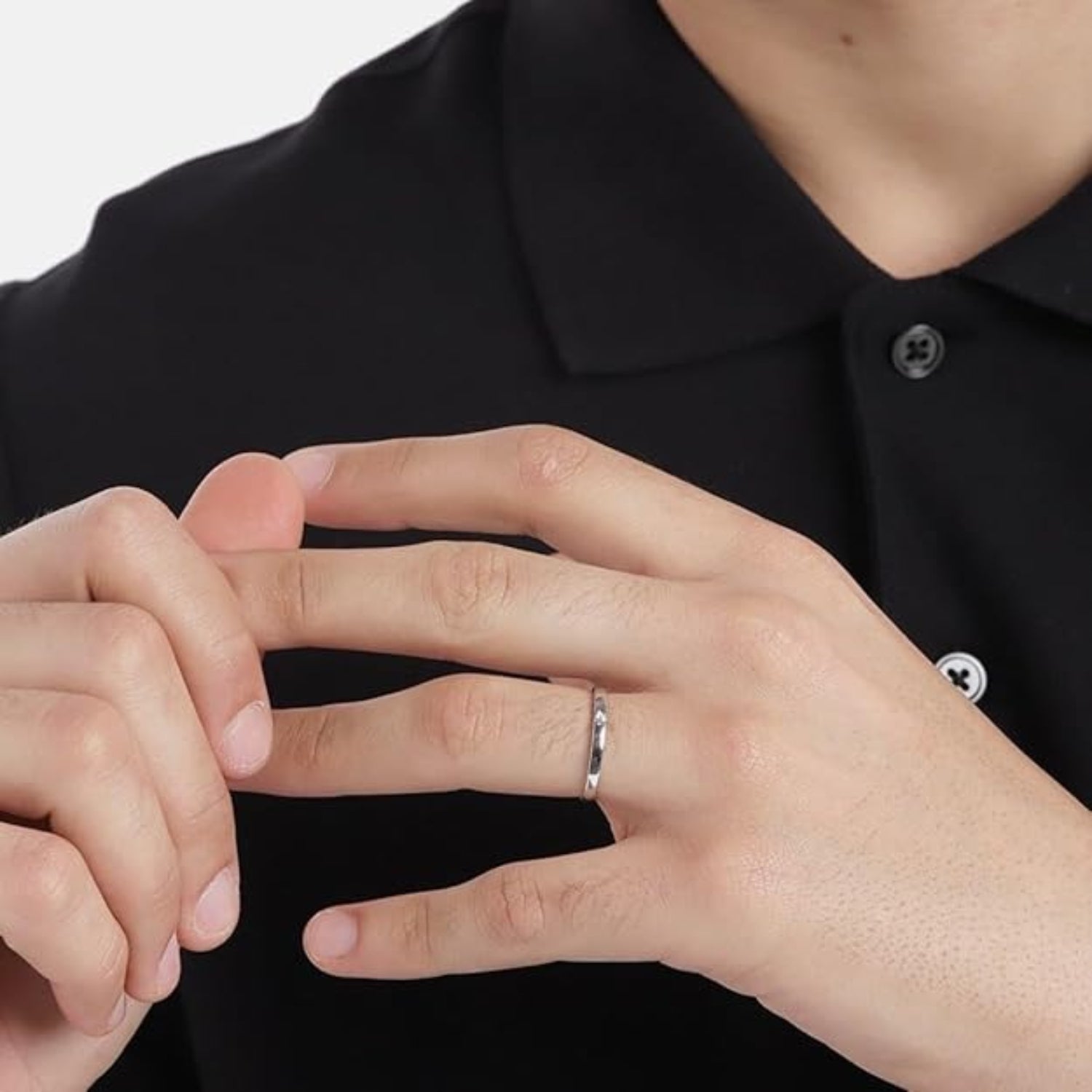 His & Hers Couple Rings – Silver-Tone Solitaire CZ & Matching Channel-Set Band (Pair)