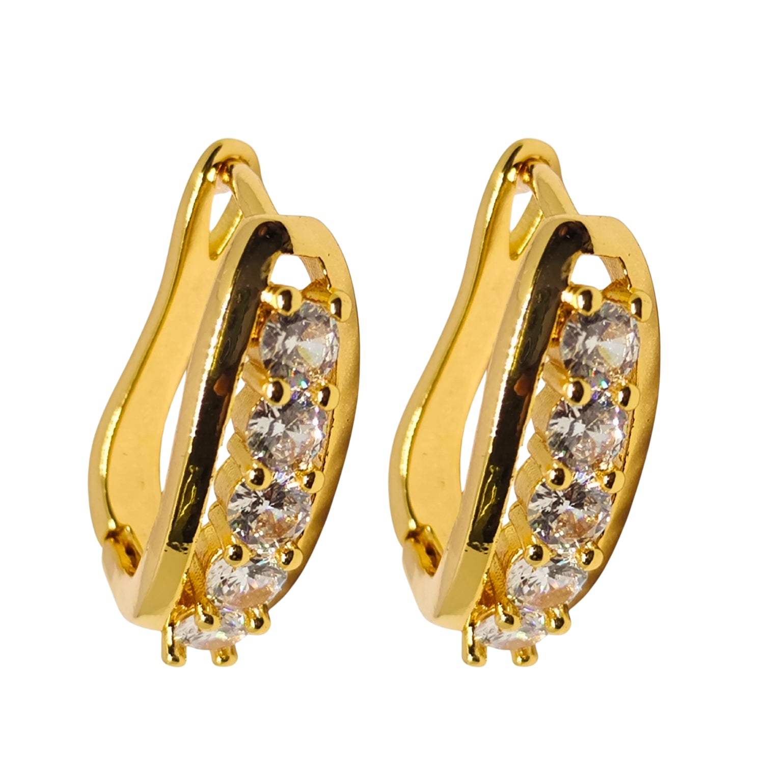 Contour Pavé Huggie Hoop Earrings (Gold-Tone)