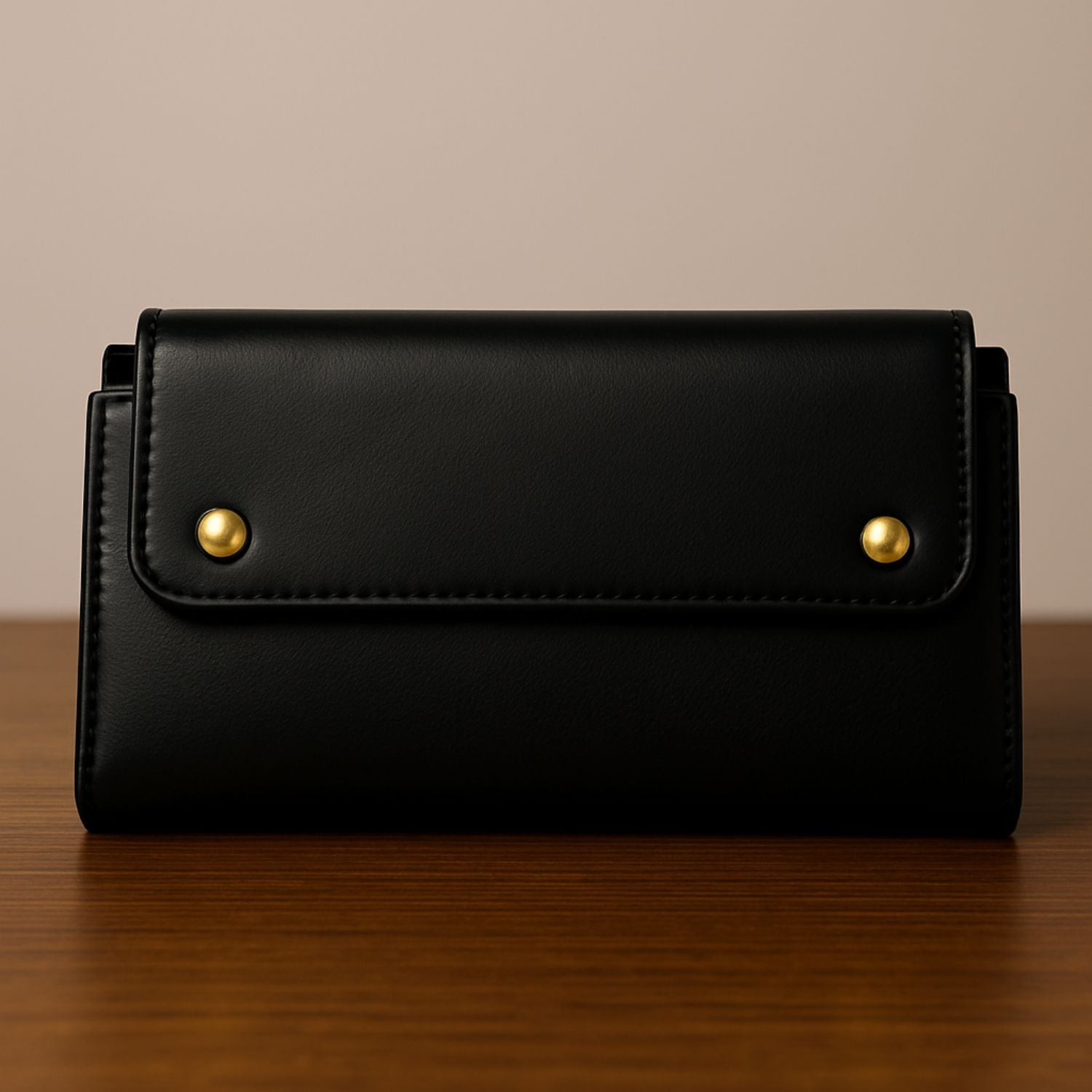 Women’s Long Wallet Clutch – Glossy PU Leather with Removable Zip Pouch, 10+ Card Slots, ID Window & Multi-Snap Closure (Blush Pink)