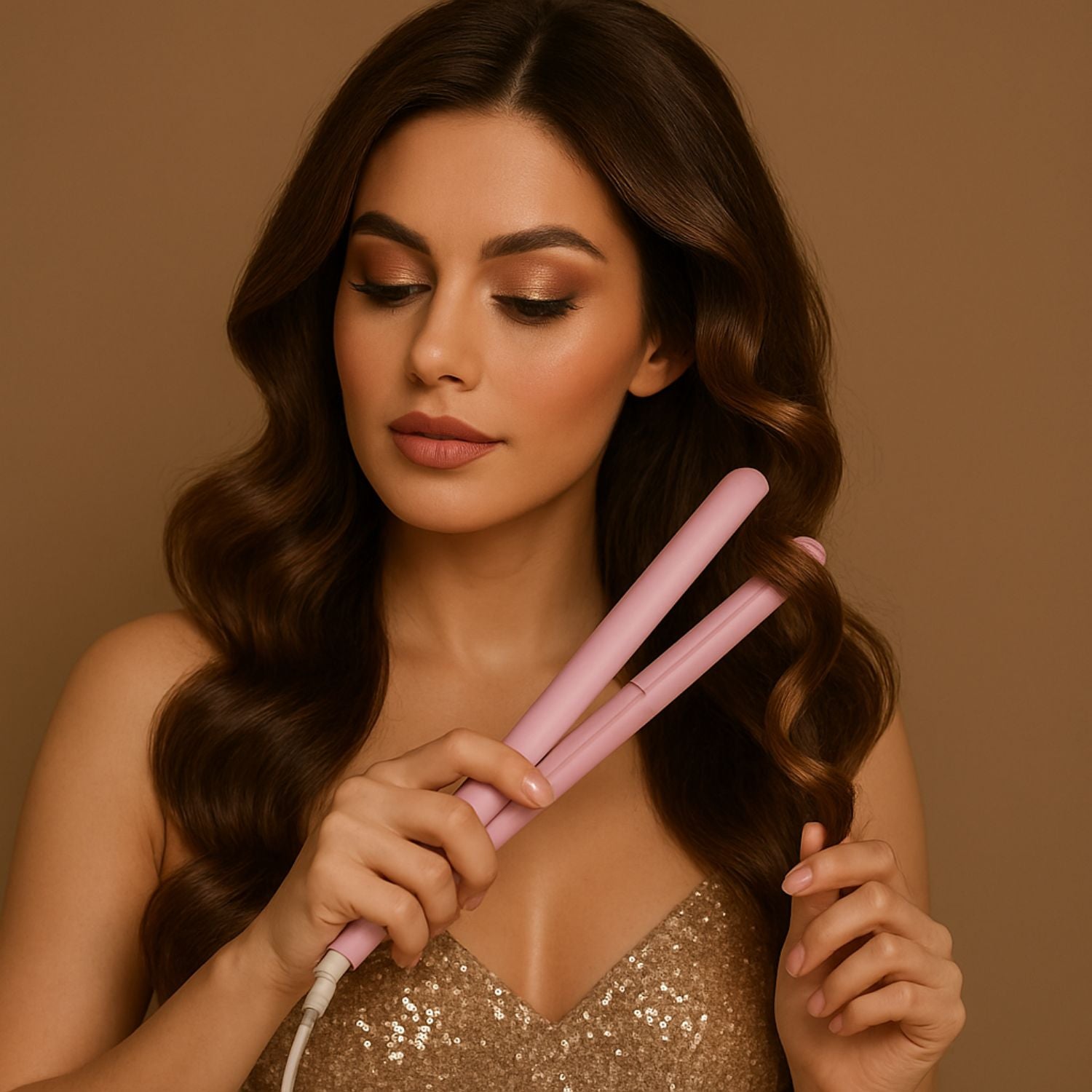 Hair Straightener Professional Temperature Control Flat Iron Straightener for Women Dryer Hair Straightening Brush and Curler Quick Hair Styler (Pink)