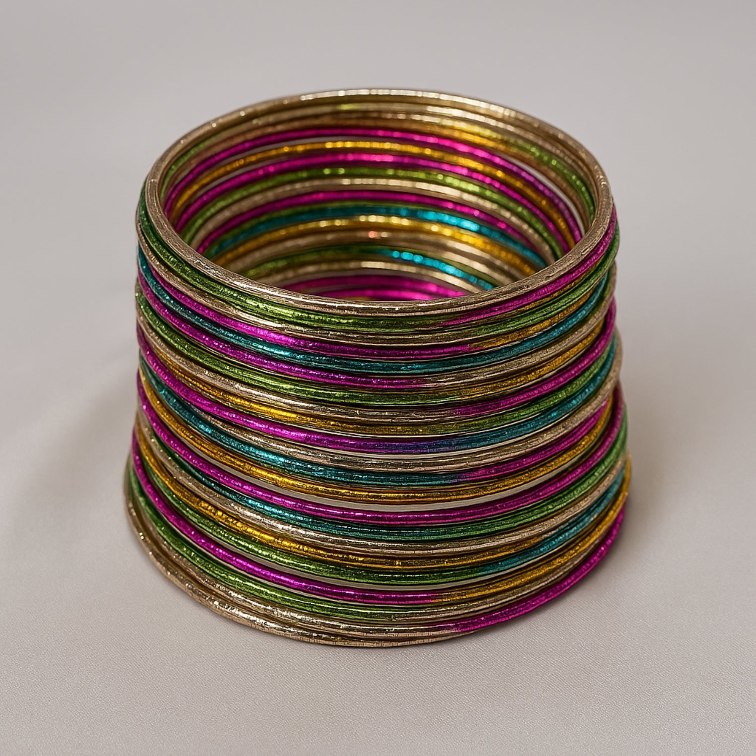 Product Title Women’s Multicolor Metal Bangles Set | Thin Daily Wear Tangle Style Stackable Bangles | Traditional & Party Wear Fashion Jewellery | Lightweight & Comfortable (Set of two))