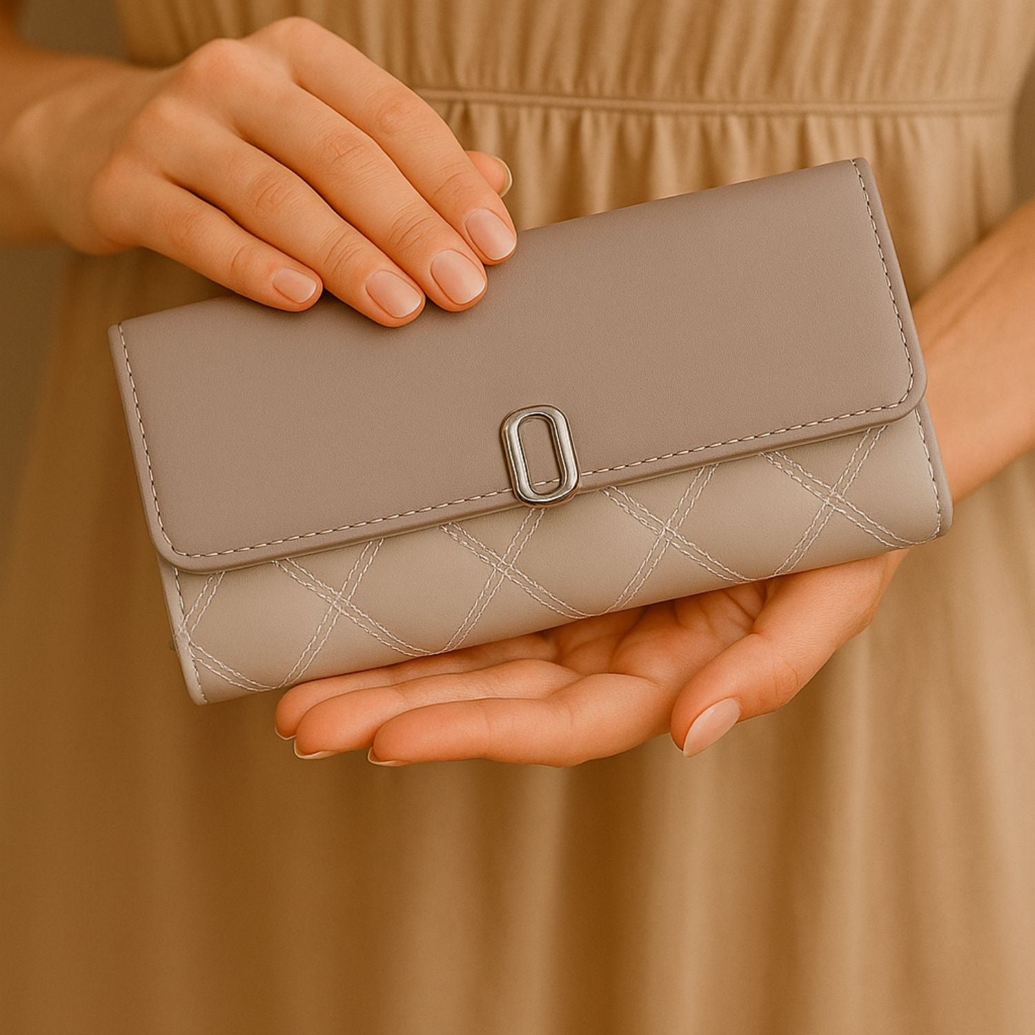 Elegant Quilted Wallet for Women – With Gift Box