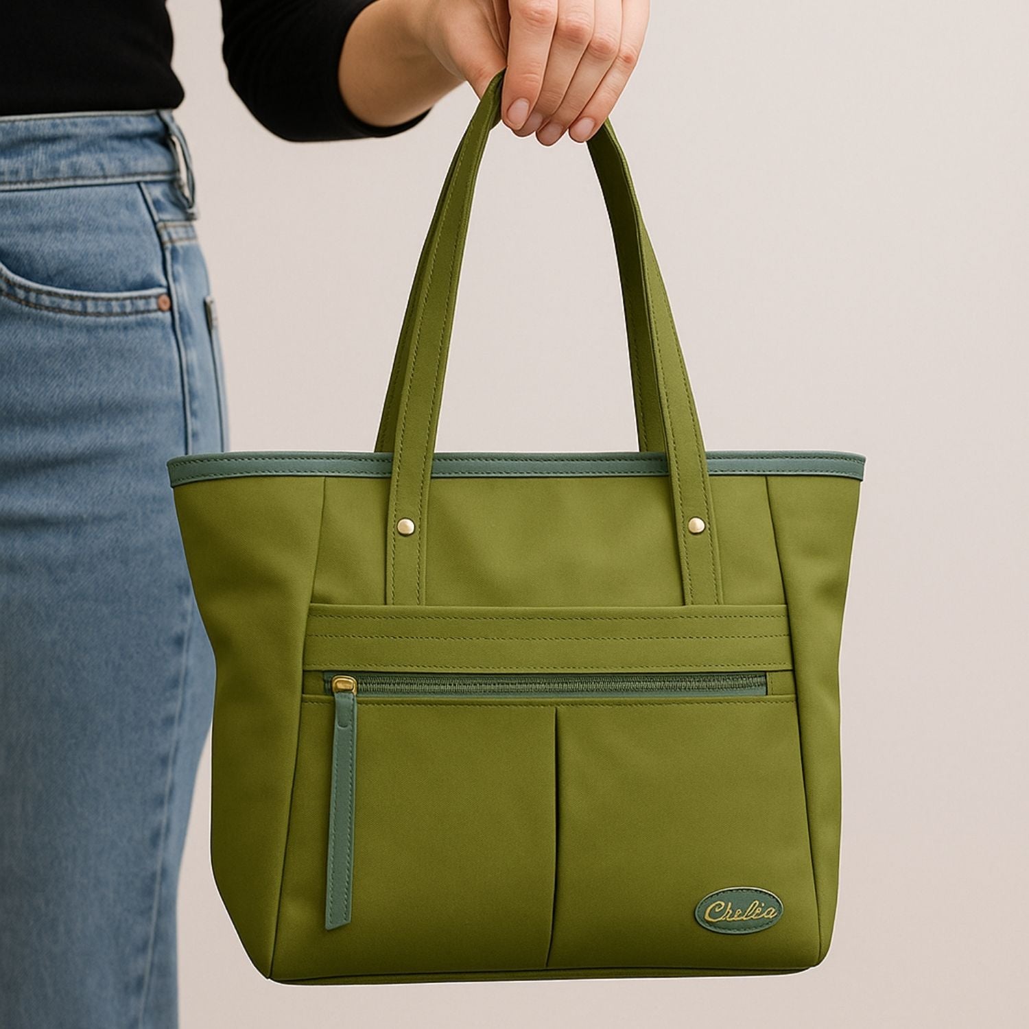 Olive Green Women's Tote Bag – Spacious & Stylish Shoulder Carryall