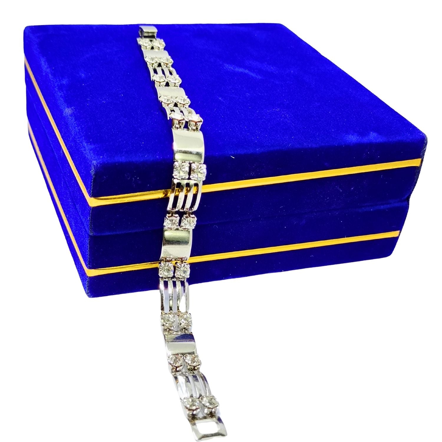 Modern Silver-Toned Crystal Bracelet for Women & Girls – Lightweight & Stylish