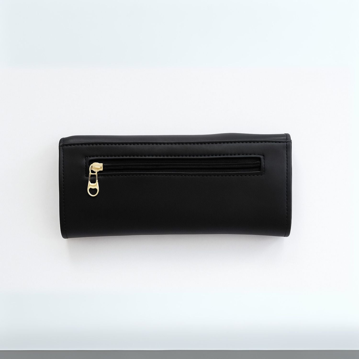 Sage Sleek Clutch with Gold Accent Bar – Minimalist Elegance
