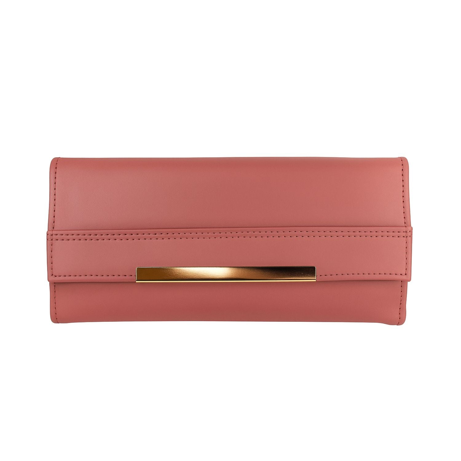Sage Sleek Clutch with Gold Accent Bar – Minimalist Elegance