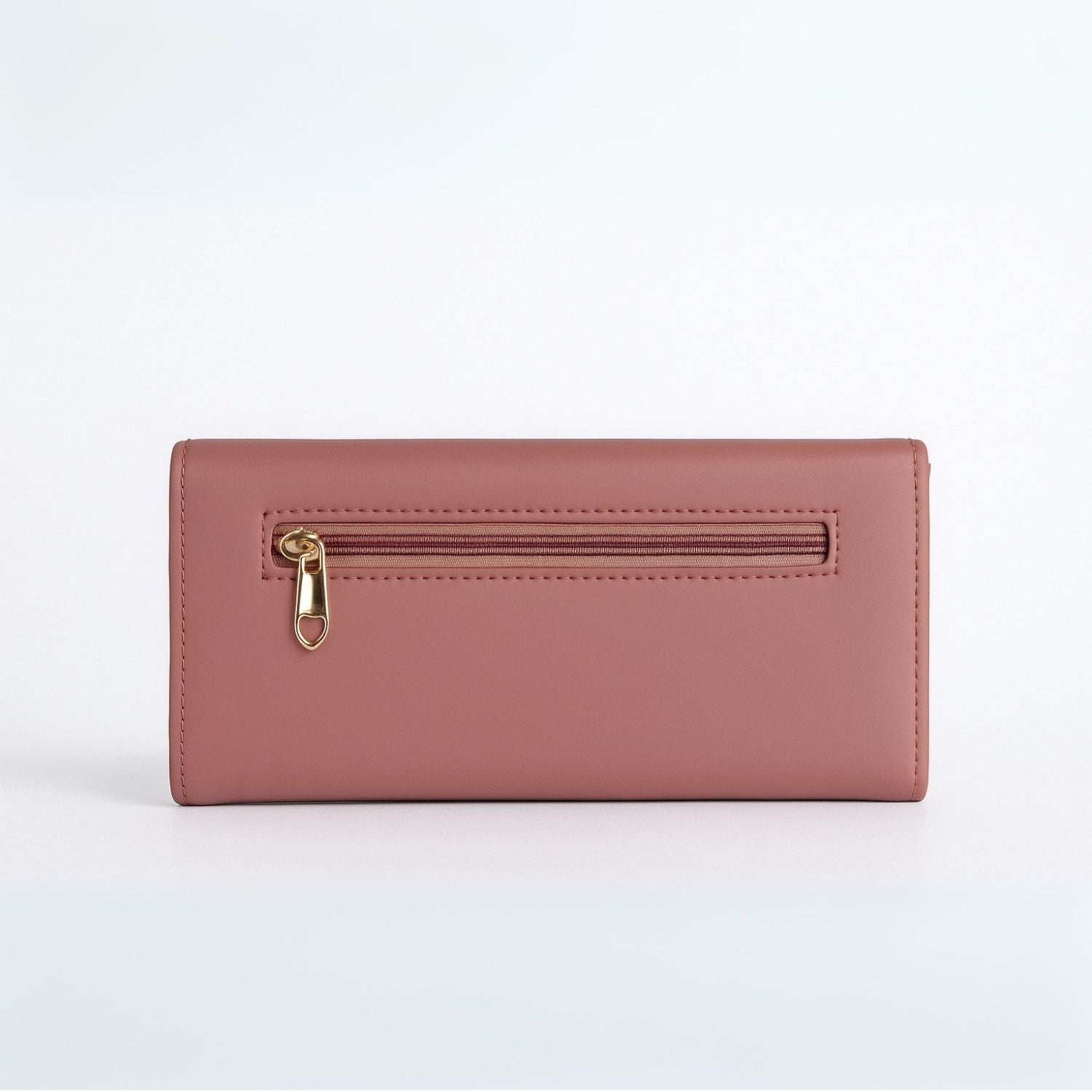 Sage Sleek Clutch with Gold Accent Bar – Minimalist Elegance