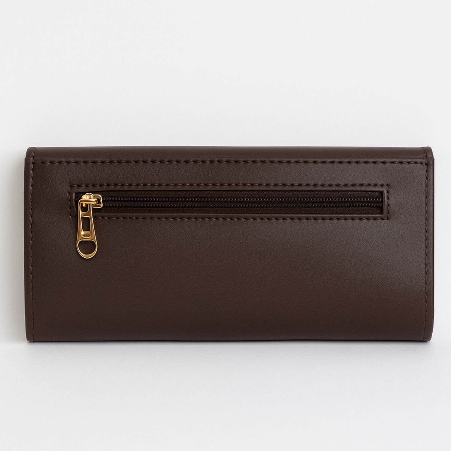 Sage Sleek Clutch with Gold Accent Bar – Minimalist Elegance