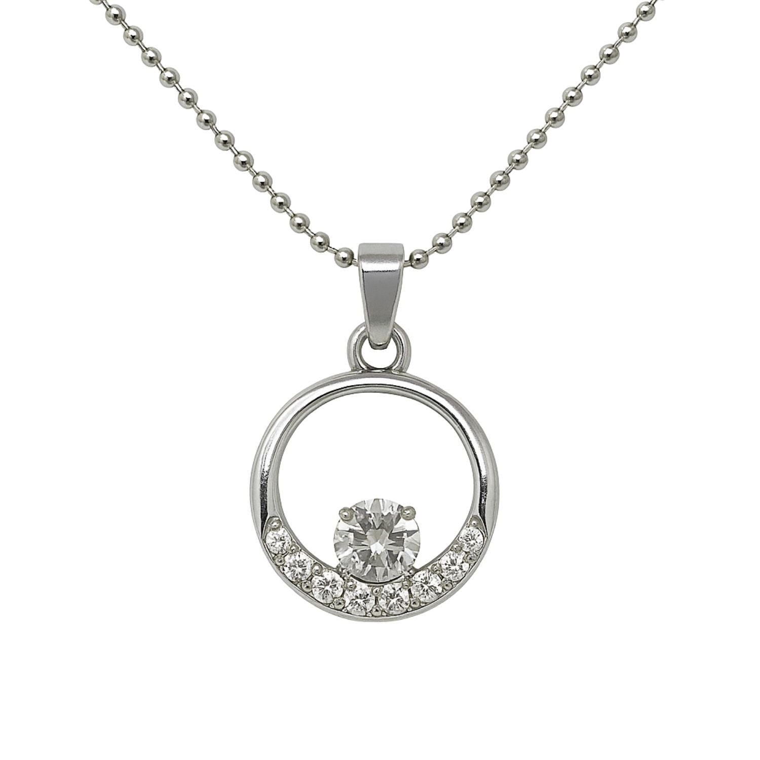 Circle of Elegance – Solitaire Pendant Necklace