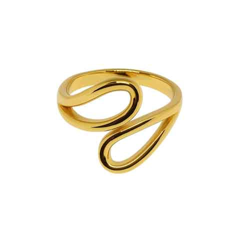 Minimalist Adjustable Loop Golden Ring – Contemporary Statement Ring for Women & Girls
