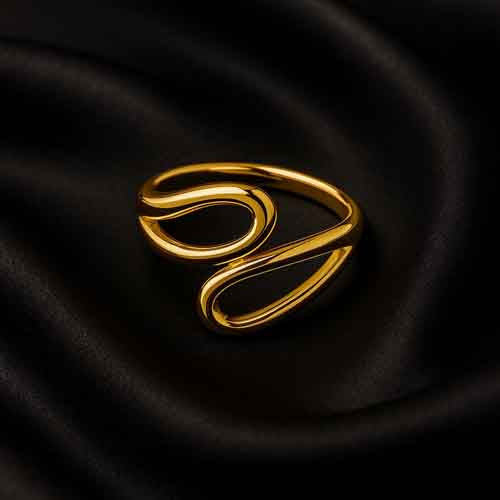 Minimalist Adjustable Loop Golden Ring – Contemporary Statement Ring for Women & Girls