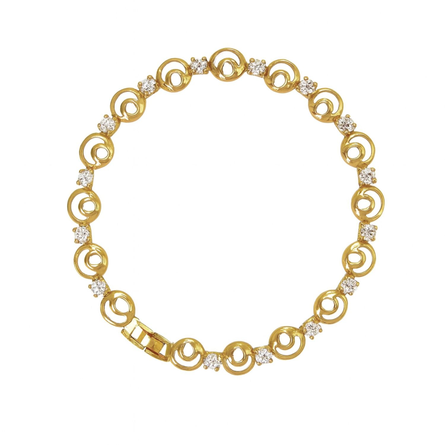 Elegant Gold-Plated Crystal Link Bracelet for Women