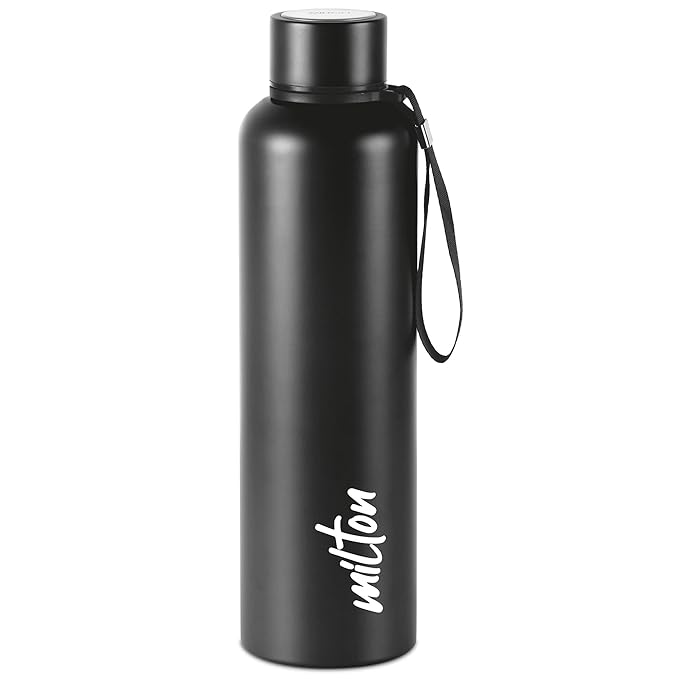 Milton Aura 1000 Thermosteel Water Bottle 1050 ml, 24 Hr Hot and Cold I Leak Proof Lid, ISI Certified I Vacuum Insulated I for Office, Gym, School