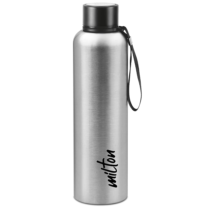 Milton Aura 1000 Thermosteel Water Bottle 1050 ml, 24 Hr Hot and Cold I Leak Proof Lid, ISI Certified I Vacuum Insulated I for Office, Gym, School