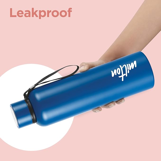 Milton Aura 1000 Thermosteel Water Bottle 1050 ml, 24 Hr Hot and Cold I Leak Proof Lid, ISI Certified I Vacuum Insulated I for Office, Gym, School