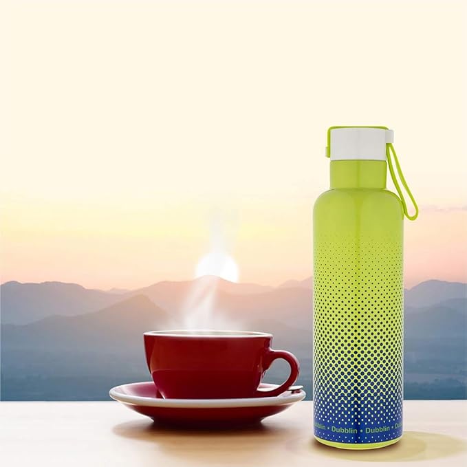 Dubblin Bang Bang Stainless Steel Double Wall Vacuum Insulated BPA Free Water Bottle with Anti Skid Bottom & Leak Proof Lid, Sports Thermos Flask Keeps Hot 12 Hours, Cold 24 Hours(900ml)