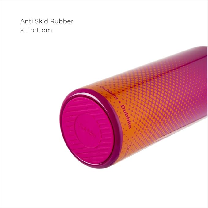 Dubblin Bang Bang Stainless Steel Double Wall Vacuum Insulated BPA Free Water Bottle with Anti Skid Bottom & Leak Proof Lid, Sports Thermos Flask Keeps Hot 12 Hours, Cold 24 Hours(900ml)