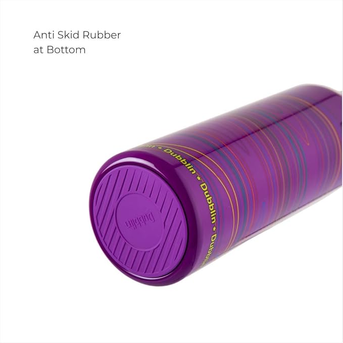 Dubblin Bang Bang Stainless Steel Double Wall Vacuum Insulated BPA Free Water Bottle with Anti Skid Bottom & Leak Proof Lid, Sports Thermos Flask Keeps Hot 12 Hours, Cold 24 Hours(900ml)