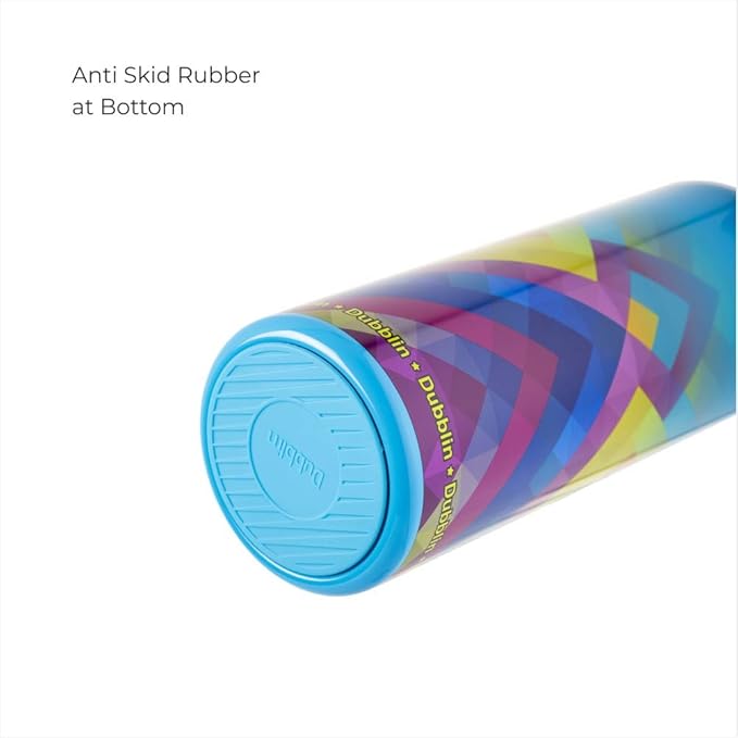 Dubblin Bang Bang Stainless Steel Double Wall Vacuum Insulated BPA Free Water Bottle with Anti Skid Bottom & Leak Proof Lid, Sports Thermos Flask Keeps Hot 12 Hours, Cold 24 Hours(900ml)