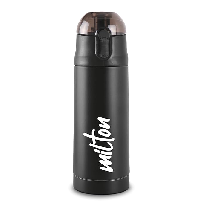 Milton New Crown 900 Thermosteel Water Bottle 750 ml with One Touch Safety Lock, 24 Hours Hot and Cold, Leak Proof Lid, ISI Certified I Vacuum Insulated I for Office, Gym, School