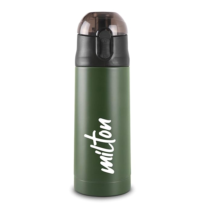 Milton New Crown 900 Thermosteel Water Bottle 750 ml with One Touch Safety Lock, 24 Hours Hot and Cold, Leak Proof Lid, ISI Certified I Vacuum Insulated I for Office, Gym, School