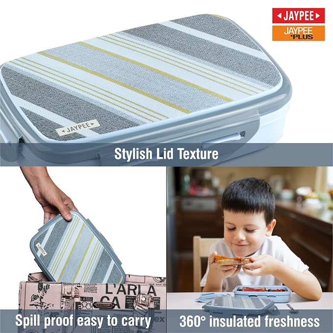 JAYPEE Ecosteel Sr. Inner Stainless Steel Insulated Lunch Box for School Kids |Airtight Leakproof Tiffin Box for Kids |Food Grade|BPA Free, 550 ml, Green