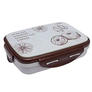 JAYPEE Ecosteel Jr Pista Brown 550 ml Inner Stainless Steel Insulated Lunch Box for School Snacks Box Office|Spoon| Airtight | Leakproof Tiffin Box for Kids | Food Grade | BPA Free