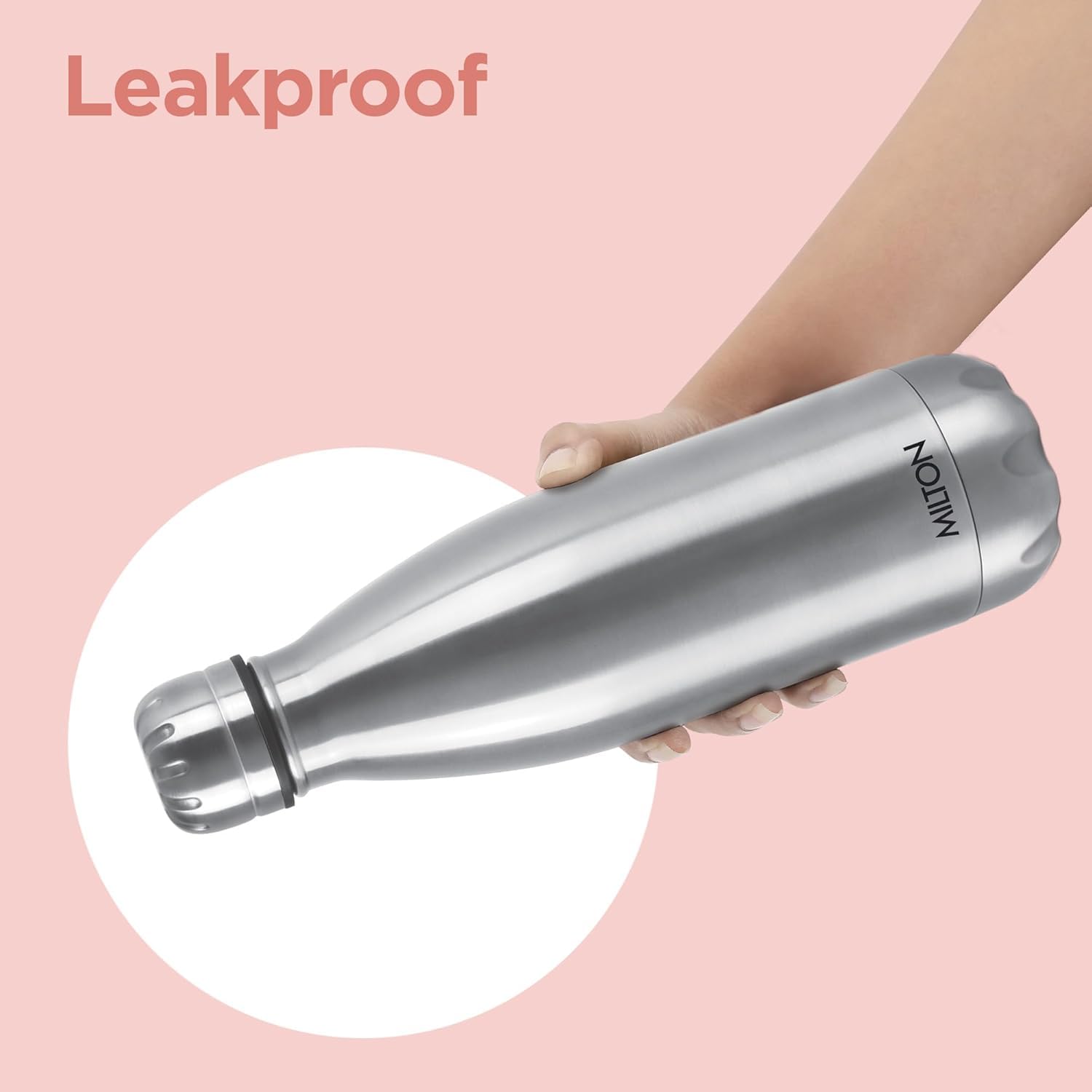 Milton Elfin Thermosteel 500 ml Water Bottle, 24 Hr Hot and Cold I Leak Proof Lid, ISI Certified I Vacuum Insulated I for Office, Gym, School