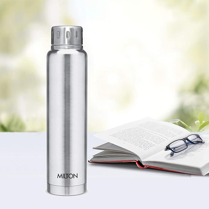 Milton Elfin Thermosteel 750 ml Water Bottle, 24 Hr Hot and Cold I Leak Proof Lid, ISI Certified I Vacuum Insulated I for Office, Gym, School I Light Blue