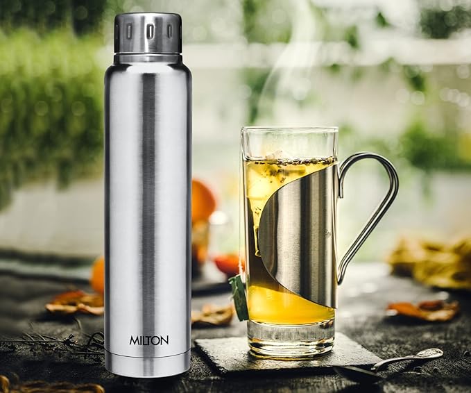 Milton Elfin Thermosteel 750 ml Water Bottle, 24 Hr Hot and Cold I Leak Proof Lid, ISI Certified I Vacuum Insulated I for Office, Gym, School I Light Blue