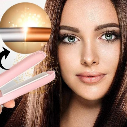 Hair Straightener Professional Temperature Control Flat Iron Straightener for Women Dryer Hair Straightening Brush and Curler Quick Hair Styler (Pink)