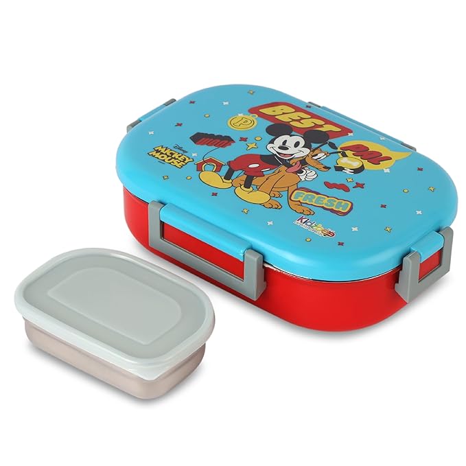 CELLO Kidzbee Apollo Best Pals Plastic Insulated Kids Lunch Box with Inner Steel | 3D Touch & Feel Designs Tiffin Box | Leak Proof & Break Resistant | Dishwasher Safe | 700ml