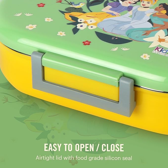 CELLO Kidzbee Apollo Best Pals Plastic Insulated Kids Lunch Box with Inner Steel | 3D Touch & Feel Designs Tiffin Box | Leak Proof & Break Resistant | Dishwasher Safe | 700ml