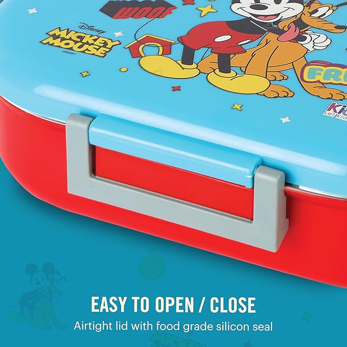 CELLO Kidzbee Apollo Best Pals Plastic Insulated Kids Lunch Box with Inner Steel | 3D Touch & Feel Designs Tiffin Box | Leak Proof & Break Resistant | Dishwasher Safe | 700ml