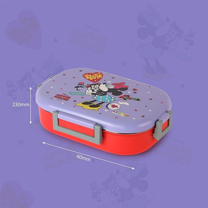 CELLO Kidzbee Apollo Best Pals Plastic Insulated Kids Lunch Box with Inner Steel | 3D Touch & Feel Designs Tiffin Box | Leak Proof & Break Resistant | Dishwasher Safe | 700ml