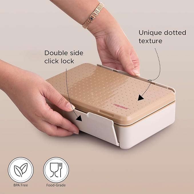 Nayasa Luna Insulated Inner Stainless Steel Lunchbox | BPA Free and Leak-Proof | Subtle Look and Compact Size | Small | 500 ML | Pink