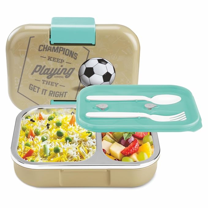 Nayasa Marco 2 Compartment Vaccum Sealed Insulated Stainless Steel Lunch Box for Kids| Paris Print | Leak Proof Tiffin Box | Big | 650 ML