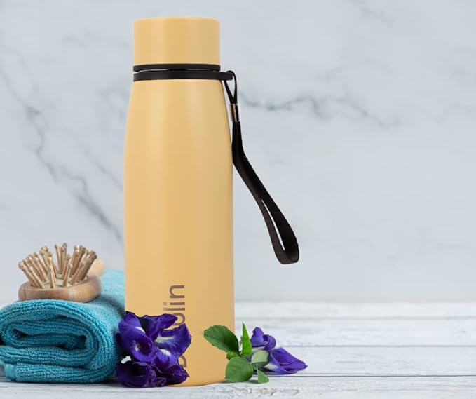 Dubblin Messi Premium Stainless Steel Double Wall Vacuum Insulated BPA Free Water Bottle, Sports Thermos Flask Keeps Hot 12 Hours, Cold 24 Hours(650 ml)