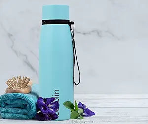 Dubblin Messi Premium Stainless Steel Double Wall Vacuum Insulated BPA Free Water Bottle, Sports Thermos Flask Keeps Hot 12 Hours, Cold 24 Hours(650 ml)
