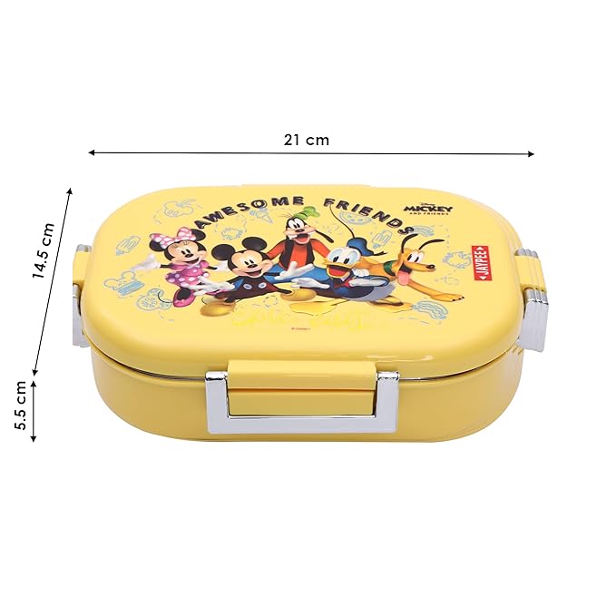 JAYPEE Missteel Hello Kitty Lunch Box Plastic with Inner Stainless Steel Lunch Box for Kids School Girls, Picnic Airtight Leak- Proof Tiffin Box 650 ml,Pink