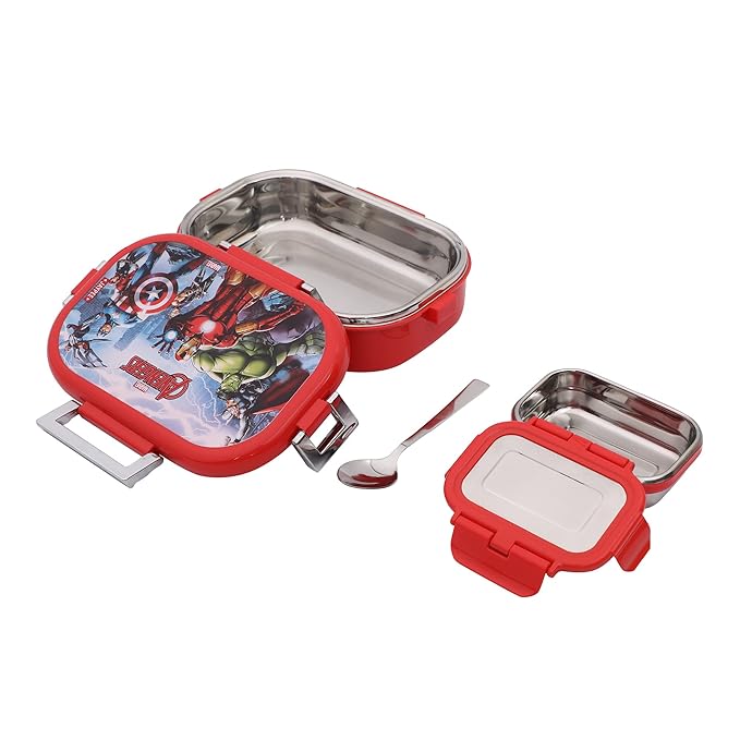 JAYPEE Missteel Hello Kitty Lunch Box Plastic with Inner Stainless Steel Lunch Box for Kids School Girls, Picnic Airtight Leak- Proof Tiffin Box 650 ml,Pink