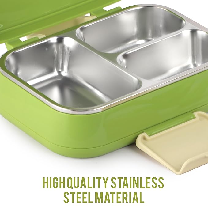 CELLO Pioneer | Insulated Lunch Box with Inner Steel | Separate Steel Compartments with Fork & Spoon | Ideal for College,Office, Outdoor Activities | Set of 1