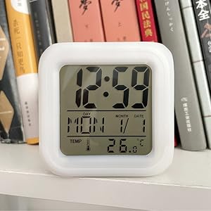 Multicolour Clock (Rainbow clock) | Digital Led Alarm Clock For Table Home Desk Night Table | With Temperature/Day/Month/Date/Time/Alarm