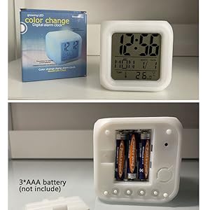 Multicolour Clock (Rainbow clock) | Digital Led Alarm Clock For Table Home Desk Night Table | With Temperature/Day/Month/Date/Time/Alarm