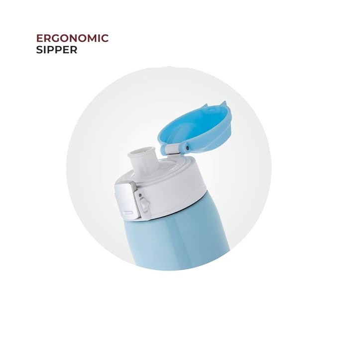 Dubblin Shade Stainless Steel Double Wall Vacuum Insulated BPA Free Water Bottle with Anti Skid Bottom & Leak Proof Lid, Sports Thermos Flask Keeps Hot 6 Hours, Cold 12 Hours (Yellow 475 ML)