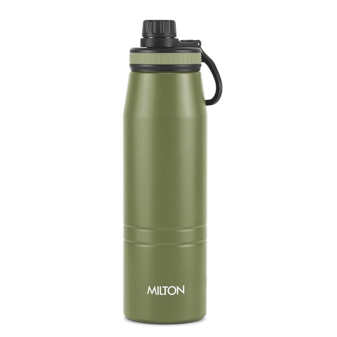 Milton Sparkle 600 Thermosteel Water Bottle with Easy Sip Cap and Handle, 925 ml, Vacuum Insulated Stainless Steel, Hot and Cold, On The Go Bottle for Office College, Ivory