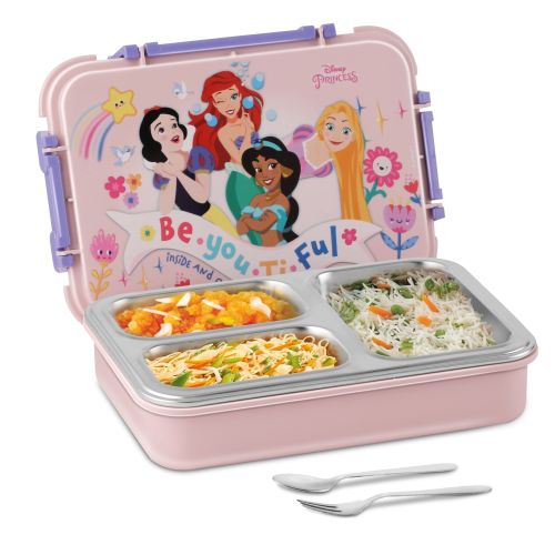 JAYPEE Toon Box 3 Marvel Series Power Avengers Inner Stainless Steel Insulated Lunch Box for School Kids |Airtight Leakproof Tiffin Box with 2 Additional Lock |Food Grade|BPA Free, 625 ml